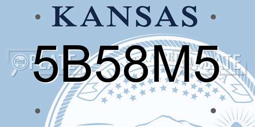 5B58M5 Kansas License Plate