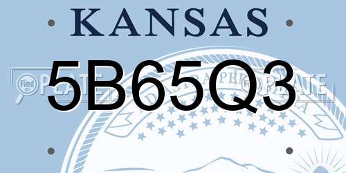 5B65Q3 Kansas License Plate