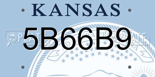 5B66B9 Kansas License Plate