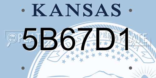 5B67D1 Kansas License Plate