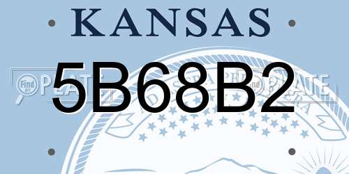 5B68B2 Kansas License Plate