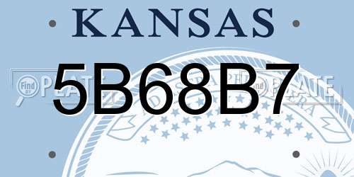 5B68B7 Kansas License Plate