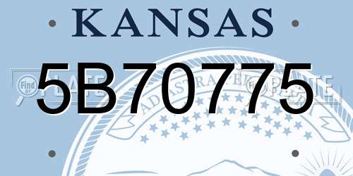 5B70775 Kansas License Plate