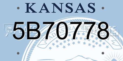 5B70778 Kansas License Plate