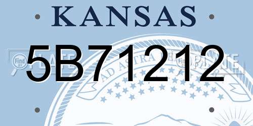 5B71212 Kansas License Plate