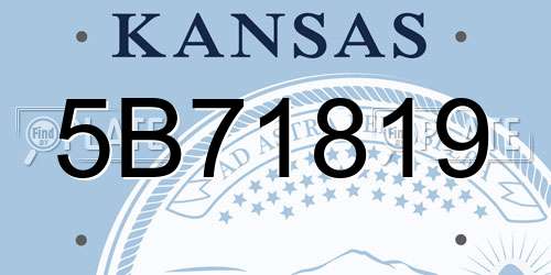 5B71819 Kansas License Plate