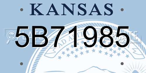 5B71985 Kansas License Plate