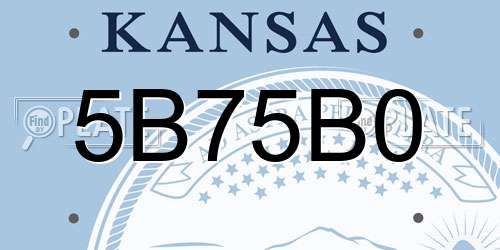 5B75B0 Kansas License Plate