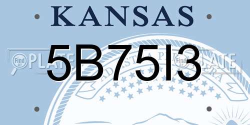 5B75I3 Kansas License Plate
