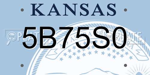 5B75S0 Kansas License Plate
