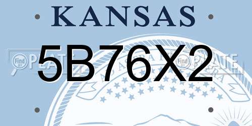 5B76X2 Kansas License Plate