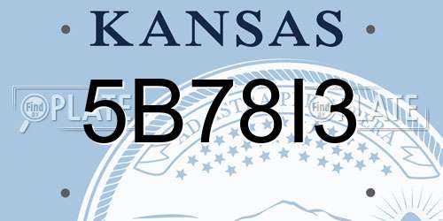5B78I3 Kansas License Plate