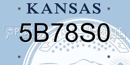 5B78S0 Kansas License Plate