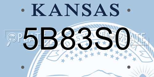 5B83S0 Kansas License Plate