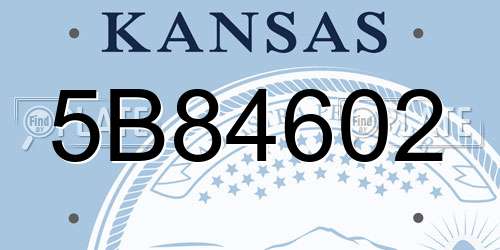 5B84602 Kansas License Plate