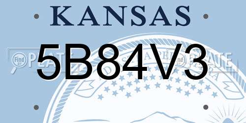 5B84V3 Kansas License Plate