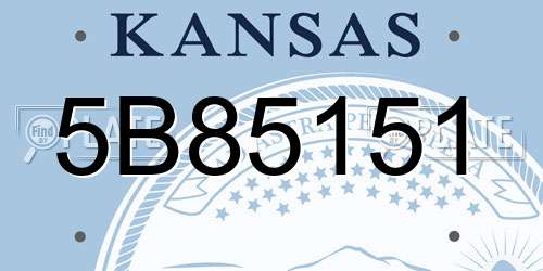 5B85151 Kansas License Plate