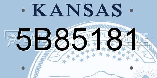 5B85181 Kansas License Plate