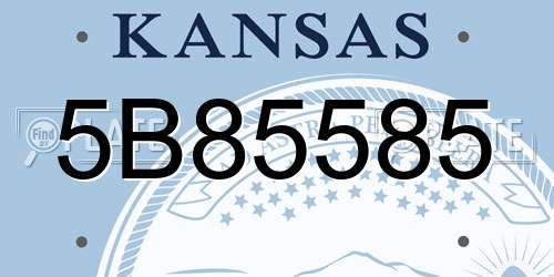 5B85585 Kansas License Plate