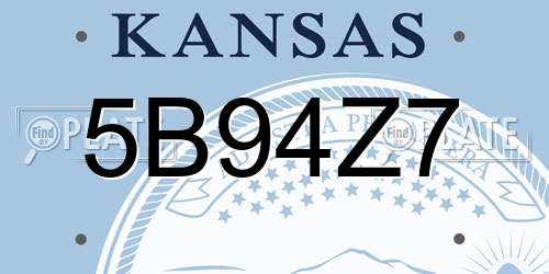 5B94Z7 Kansas License Plate