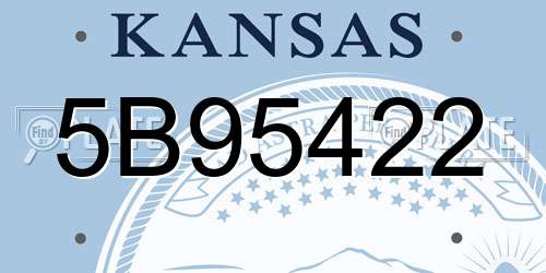 5B95422 Kansas License Plate