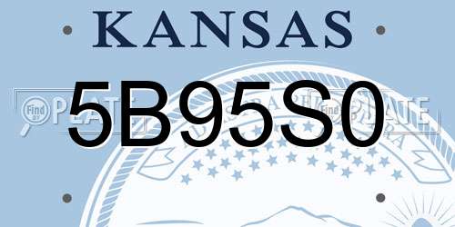 5B95S0 Kansas License Plate