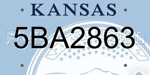 5BA2863 Kansas License Plate
