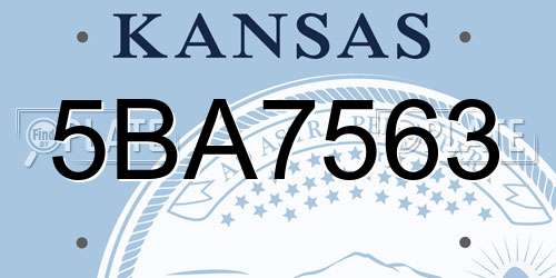 5BA7563 Kansas License Plate