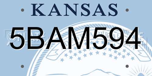 5BAM594 Kansas License Plate