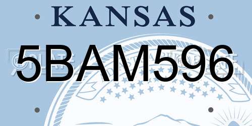 5BAM596 Kansas License Plate