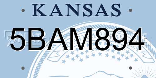 5BAM894 Kansas License Plate
