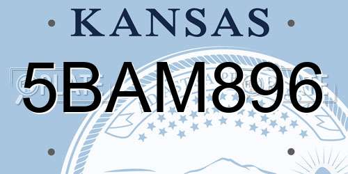 5BAM896 Kansas License Plate