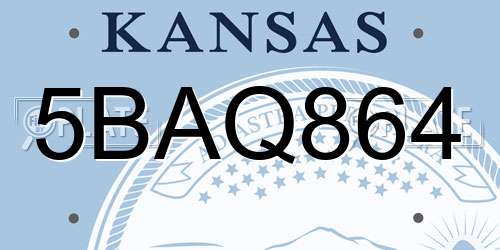 5BAQ864 Kansas License Plate