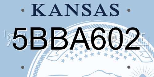 5BBA602 Kansas License Plate