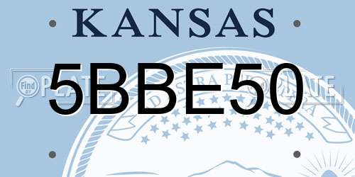 5BBE50 Kansas License Plate