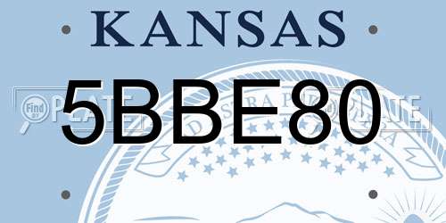 5BBE80 Kansas License Plate