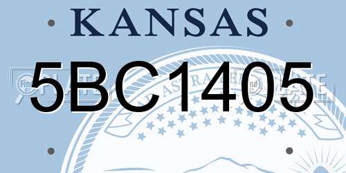 5BC1405 Kansas License Plate