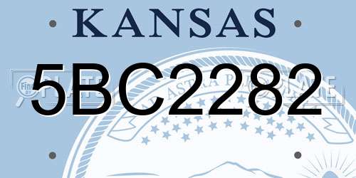 5BC2282 Kansas License Plate
