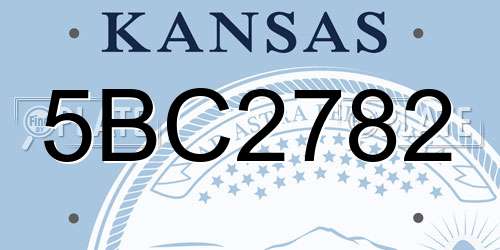 5BC2782 Kansas License Plate