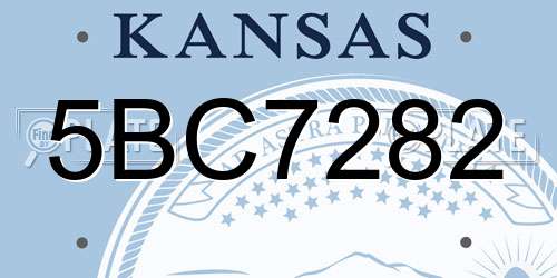 5BC7282 Kansas License Plate