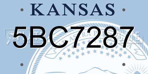 5BC7287 Kansas License Plate