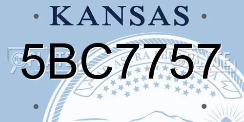 5BC7757 Kansas License Plate