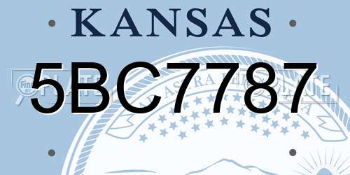 5BC7787 Kansas License Plate
