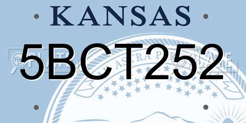 5BCT252 Kansas License Plate