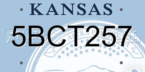 5BCT257 Kansas License Plate
