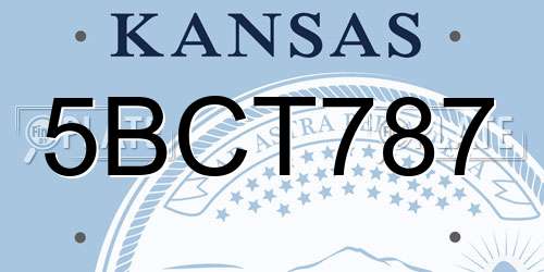 5BCT787 Kansas License Plate
