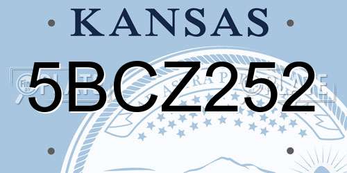 5BCZ252 Kansas License Plate