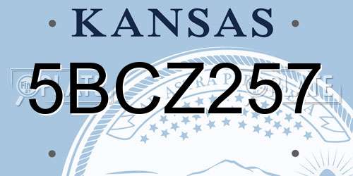 5BCZ257 Kansas License Plate