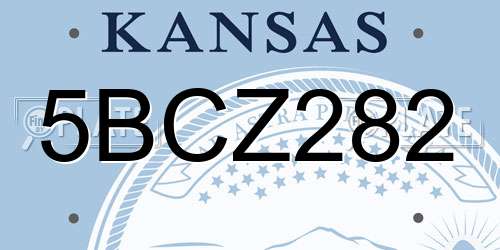 5BCZ282 Kansas License Plate