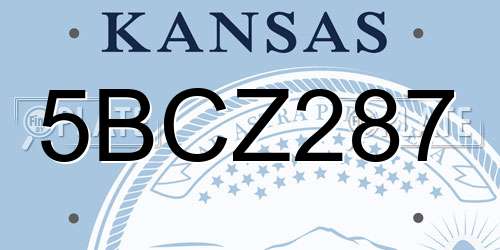 5BCZ287 Kansas License Plate